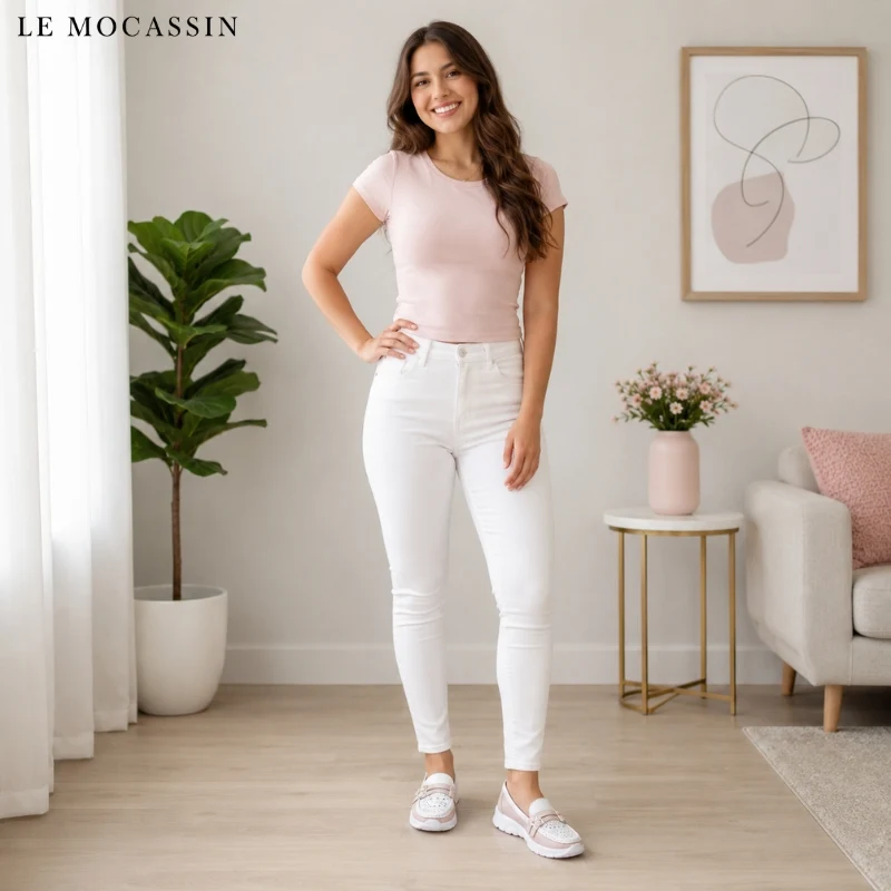 Mocassins Orthopédiques Effet Cuir À Semelles Épaisses Pour Femme