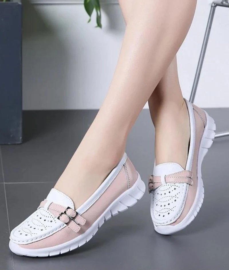 Mocassins Orthopédiques Effet Cuir À Semelles Épaisses Pour Femme