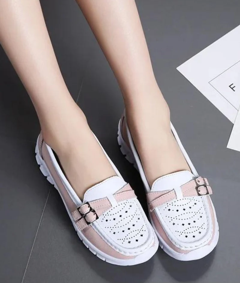 Mocassins Orthopédiques Effet Cuir À Semelles Épaisses Pour Femme
