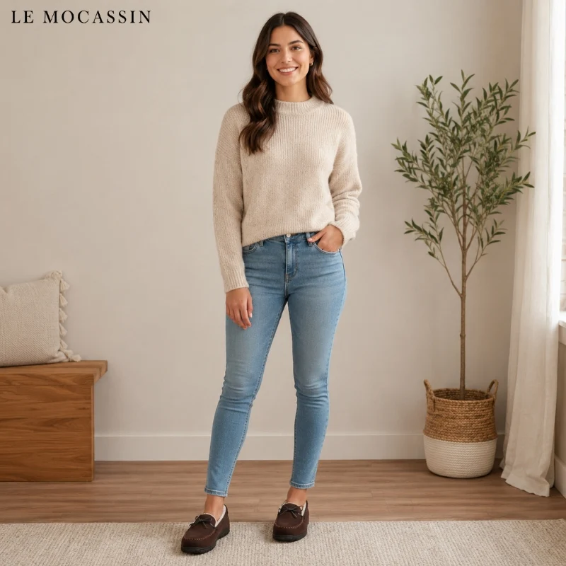 Mocassins En Daim Fourrés