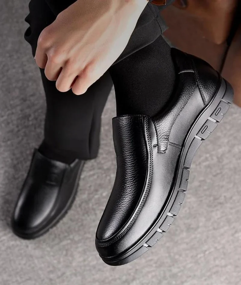Mocassins Orthopédiques En Cuir De Vache Souple Pour Homme