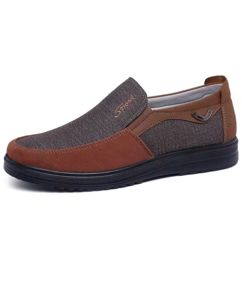 Mocassins Légers Pour Homme Marron En Tissu