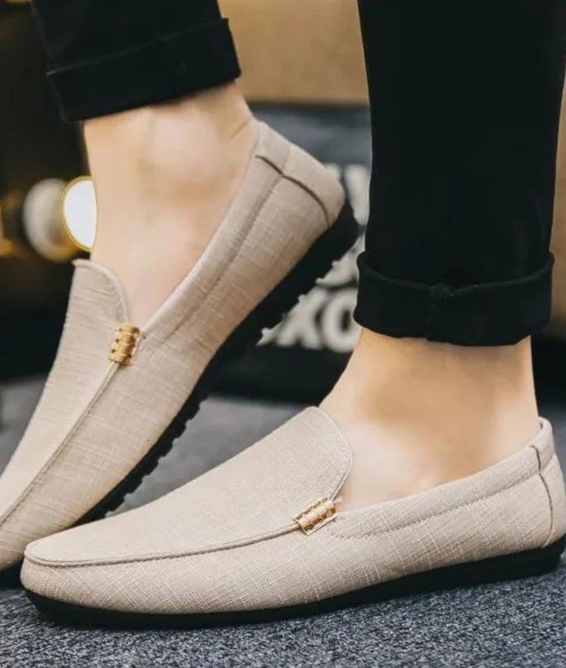 Mocassins En Daim Décontracté Beige Pour Hommes