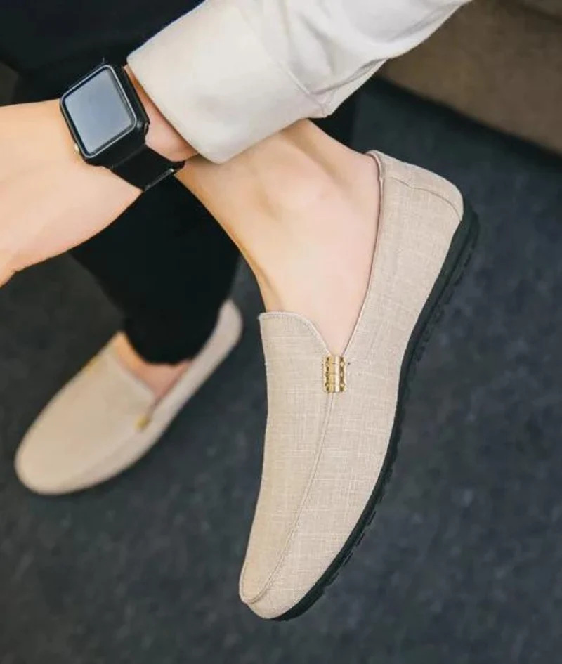 Mocassins En Daim Décontracté Beige Pour Hommes
