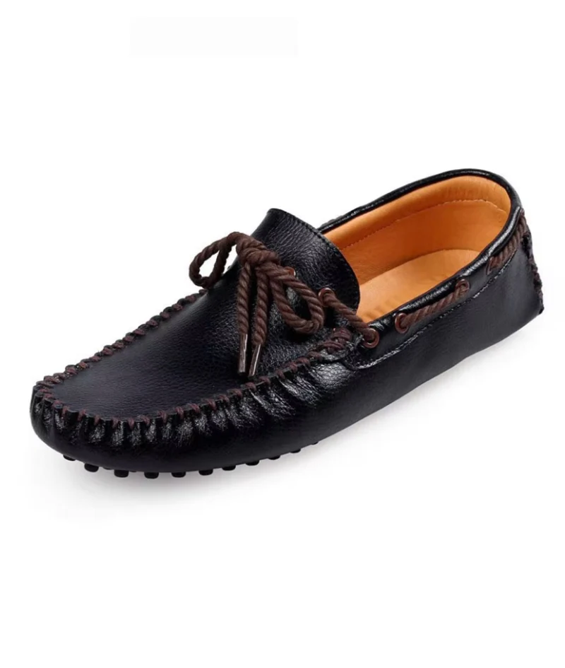 Mocassins Noirs Classiques En Cuir Synthétique Pour Homme