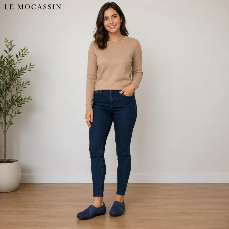 Mocassins Orthopédiques À Scratch Pour Femme