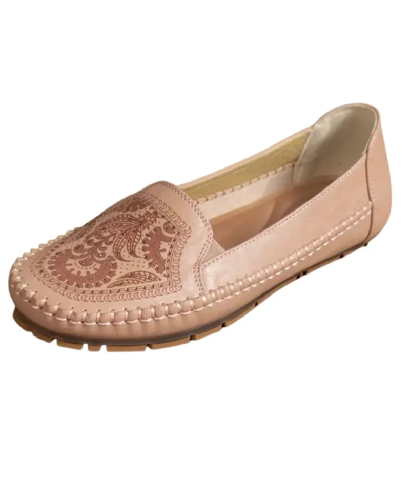 Mocassins Orthopédiques Ajourés En Cuir Synthétique Pour Femme