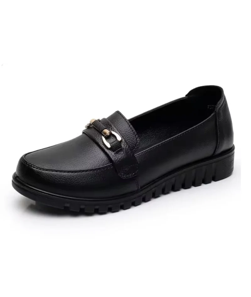 Mocassins Orthopédiques À Semelle Noire Pour Femmes