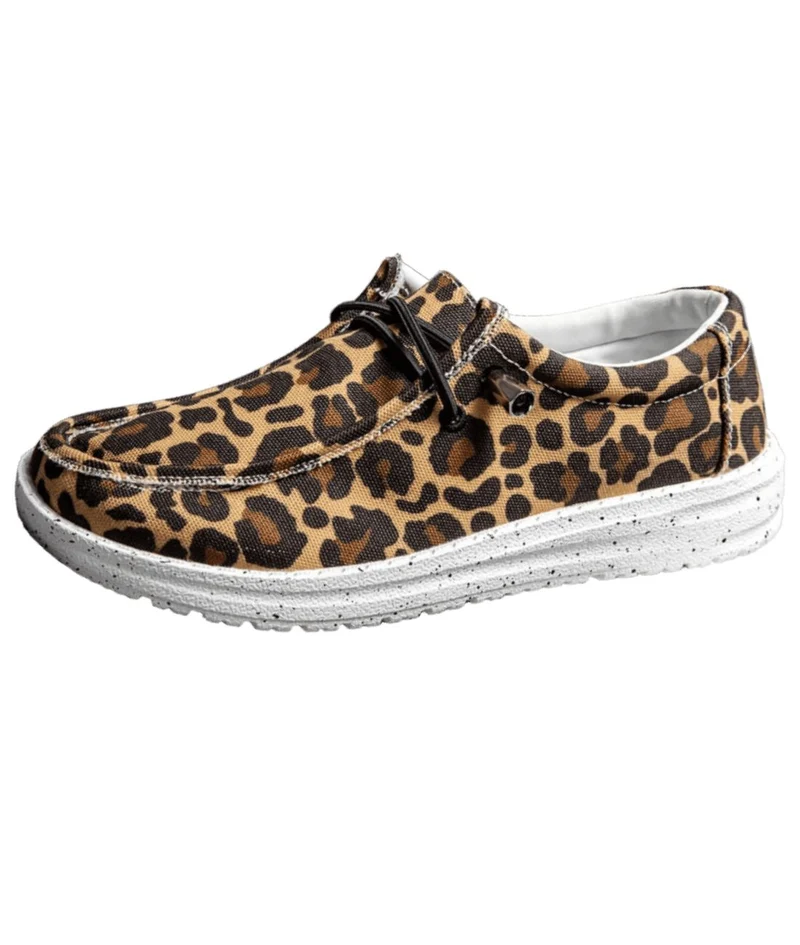 Mocassins Plats à Imprimé Léopard Pour Femmes