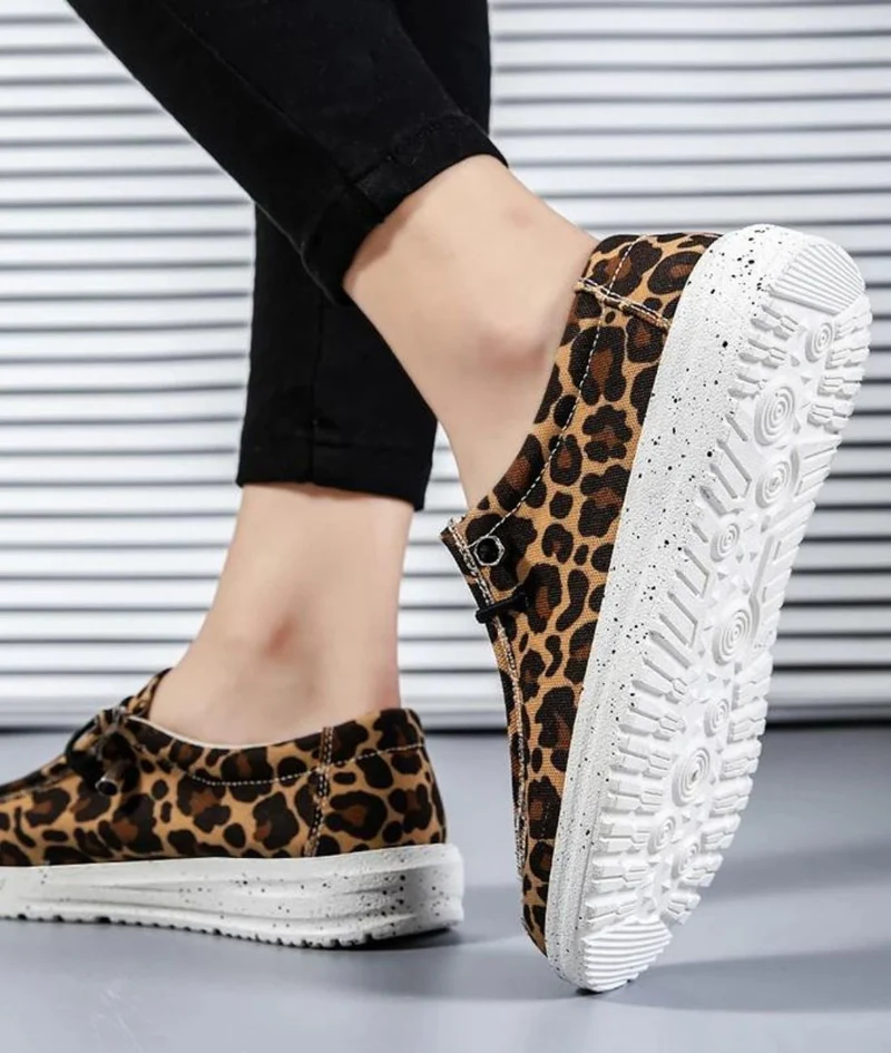 Mocassins Plats à Imprimé Léopard Pour Femmes