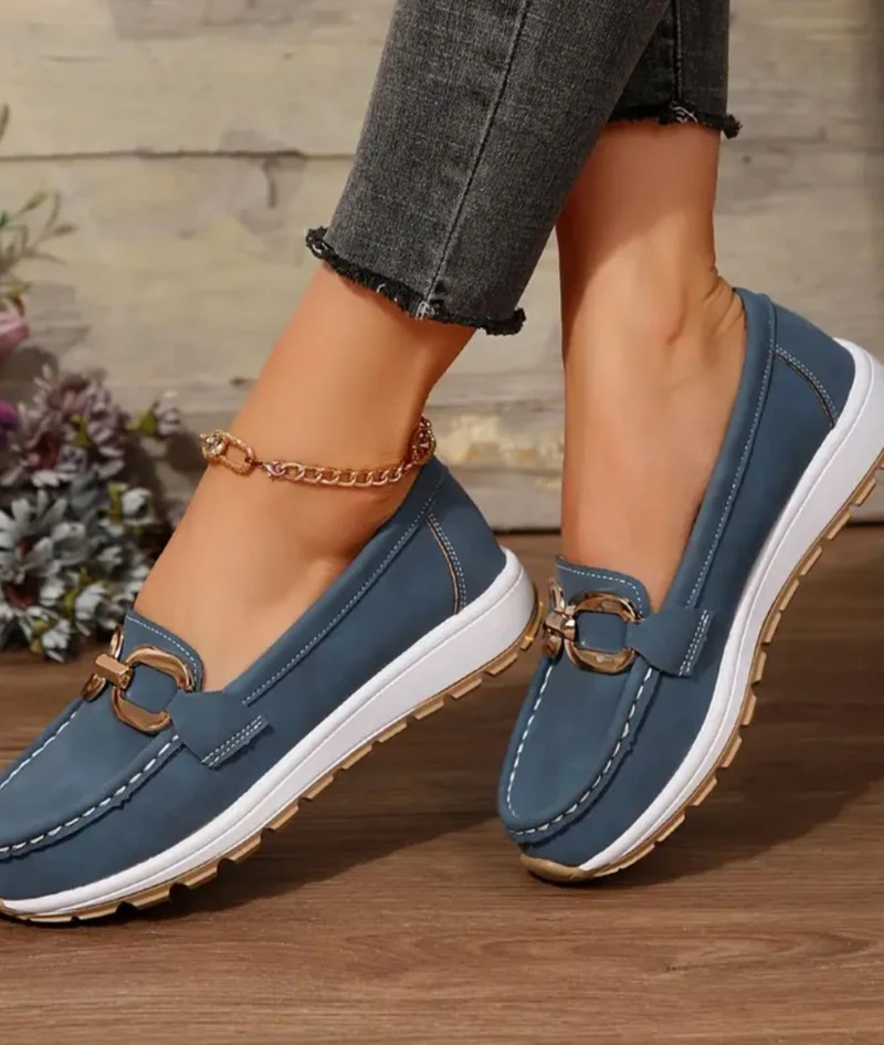 Mocassins Orthopédiques En Daim Compensés