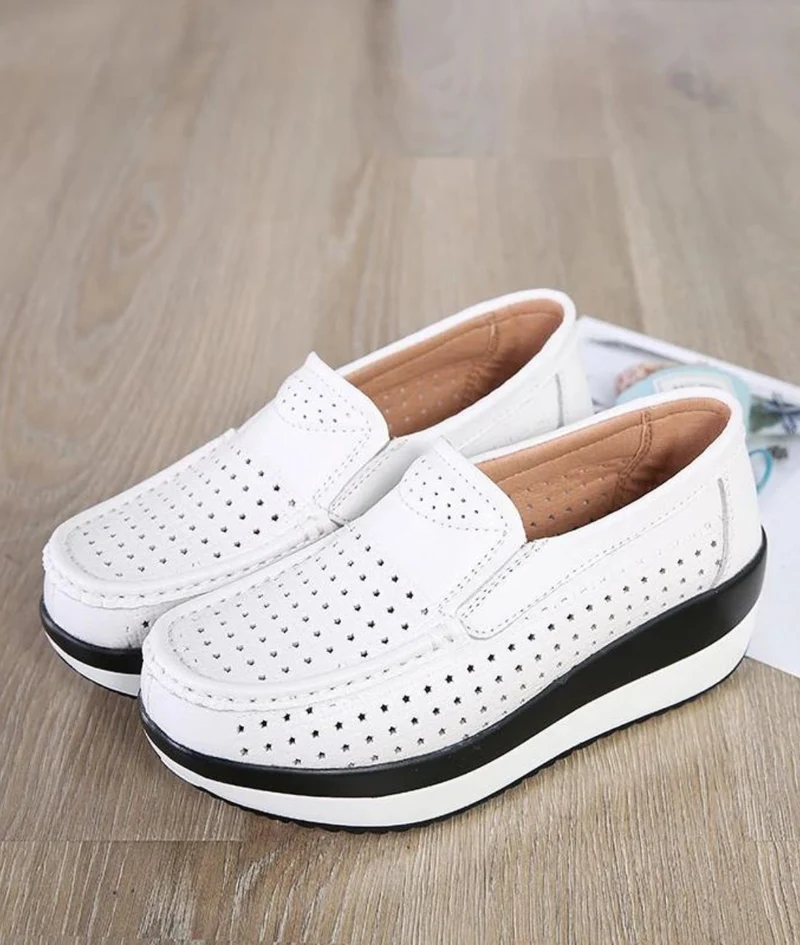 Mocassins Orthopédiques Antichoc En Cuir Pour Femme