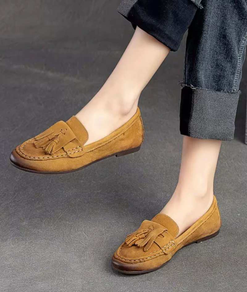 Mocassins Indiens En Daim À Glands
