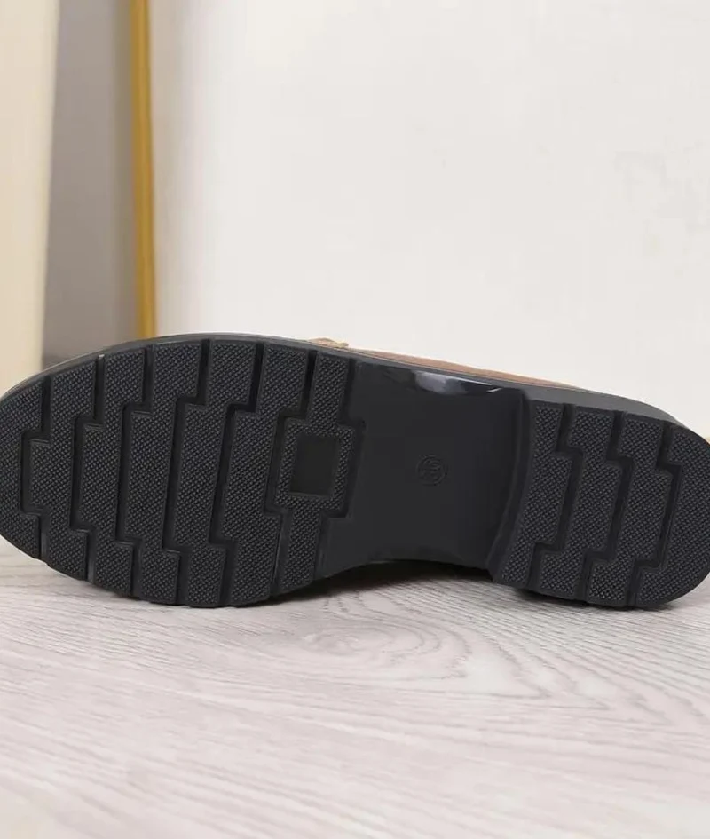 Mocassins Bicolores À Franges Avec Boucle