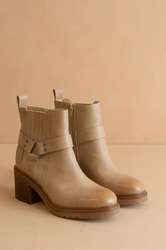 The Jayden Moto Bootie - Khaki