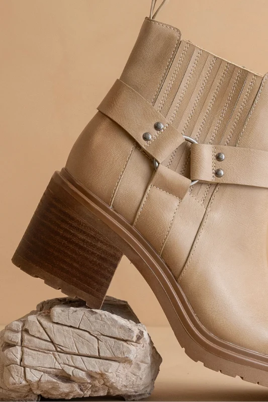 The Jayden Moto Bootie - Khaki