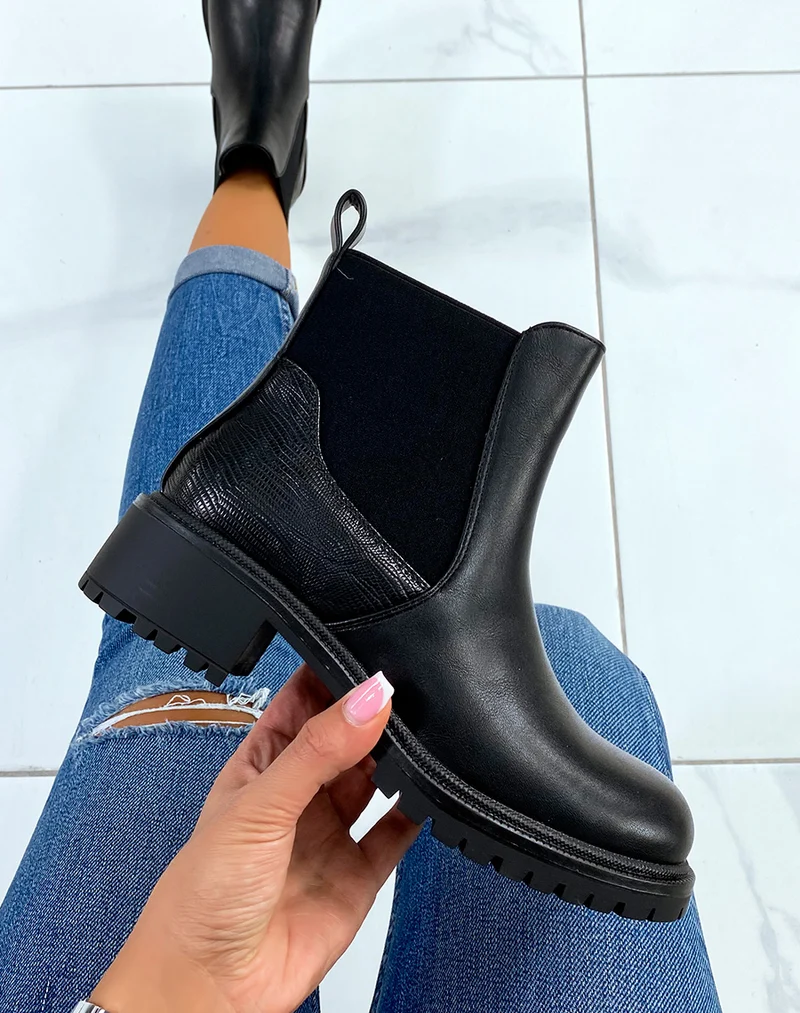 Bottines basses noires à élastique