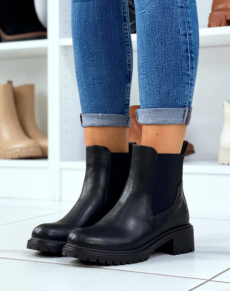 Bottines basses noires à élastique