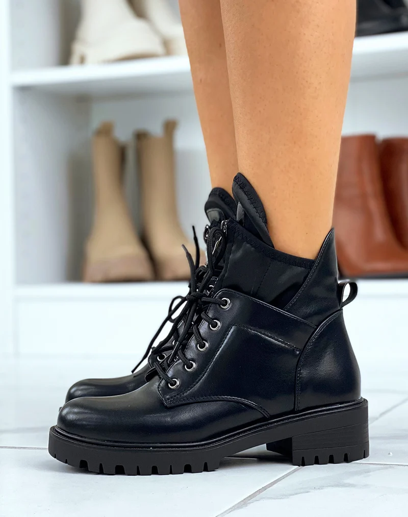 Bottines noires montantes