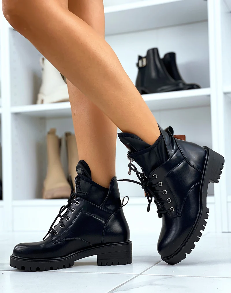 Bottines noires montantes