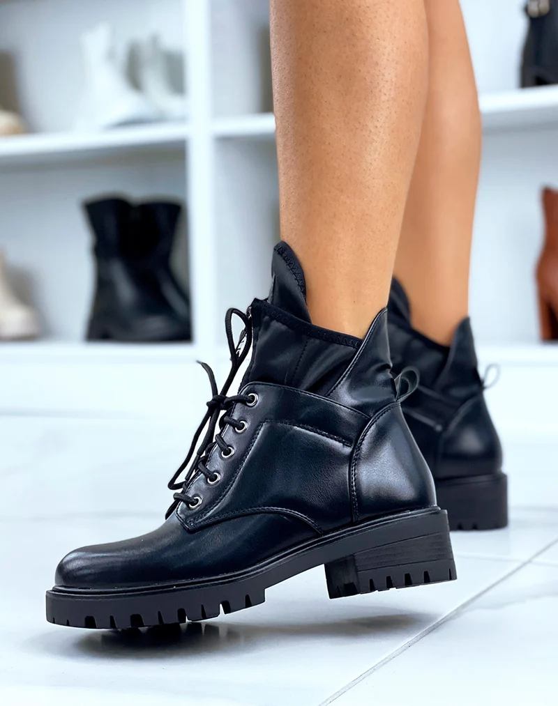 Bottines noires montantes