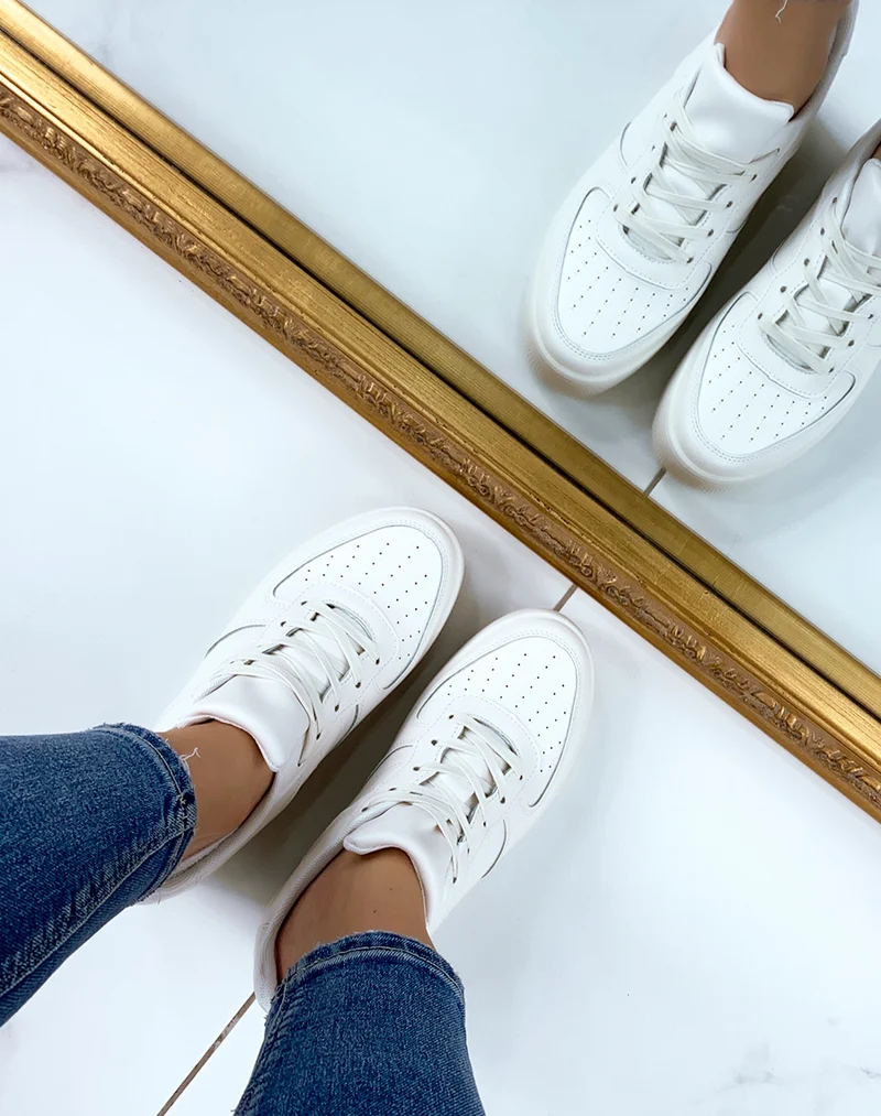 Baskets beiges à grosse plateforme