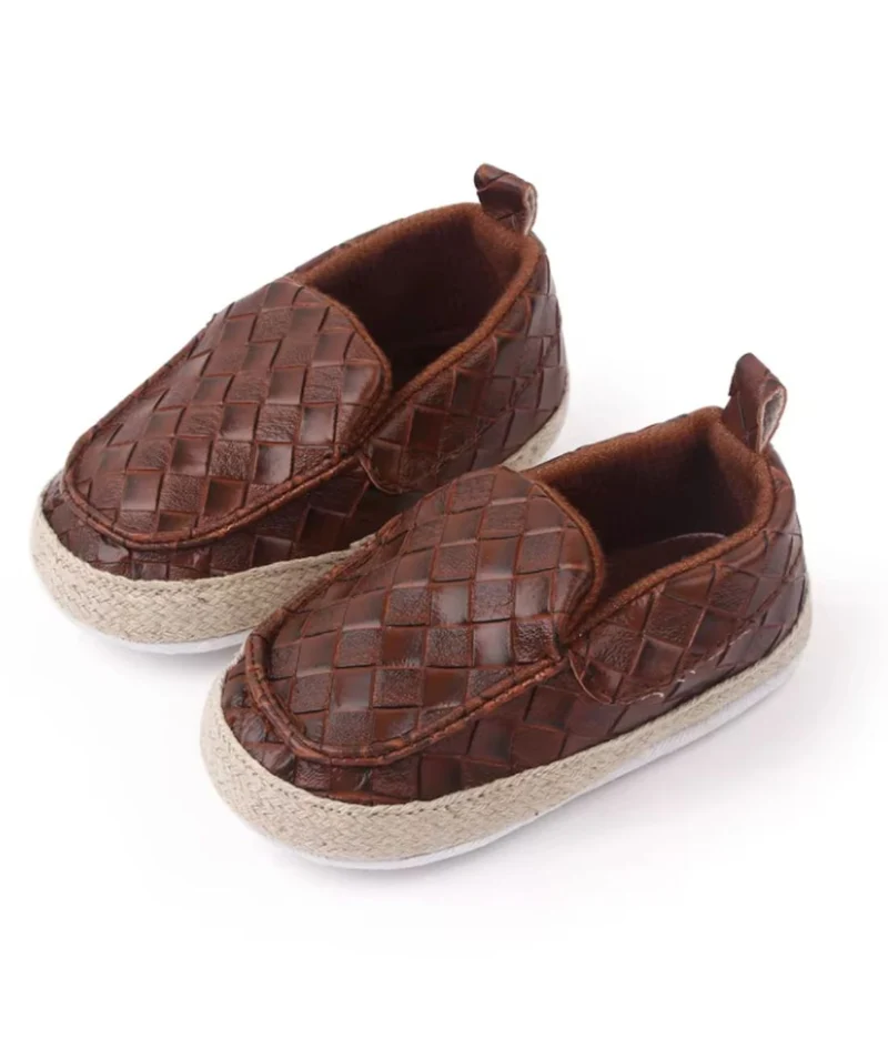 Mocassins Effet Cuir Tressé Avec Corde Pour Bébé Garçon