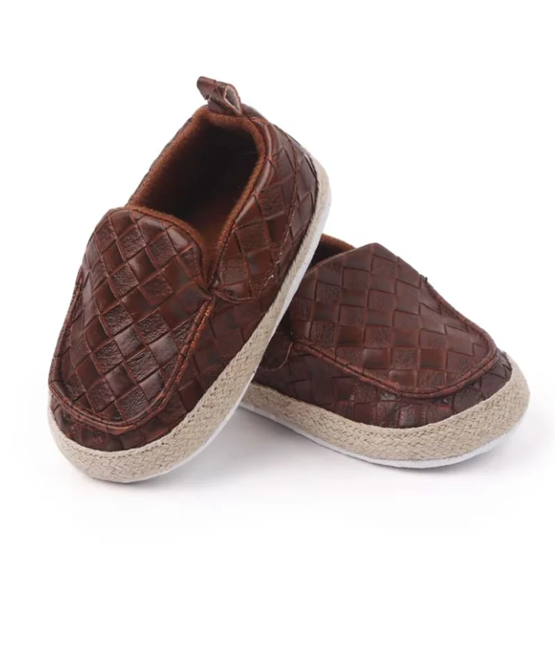 Mocassins Effet Cuir Tressé Avec Corde Pour Bébé Garçon