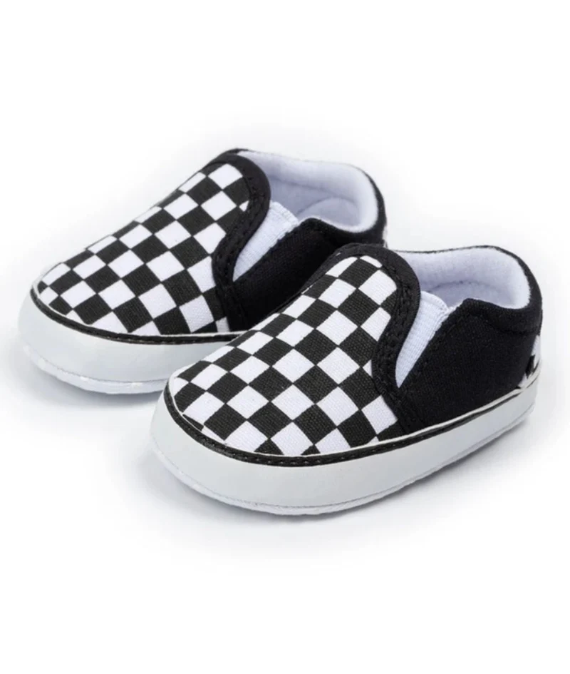 Mocassins En Toile À Damier Carreaux Pour Bébé Garçon