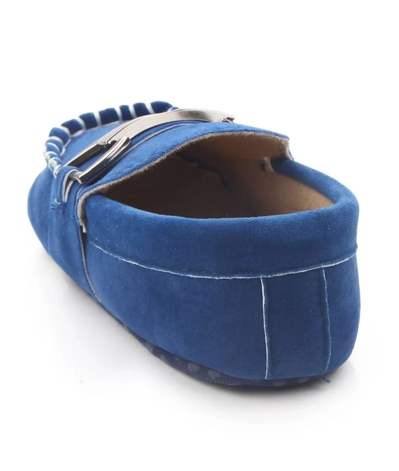 Mocassins Effet Daim Souple Avec Mors Argentés Pour Bébé Garçon