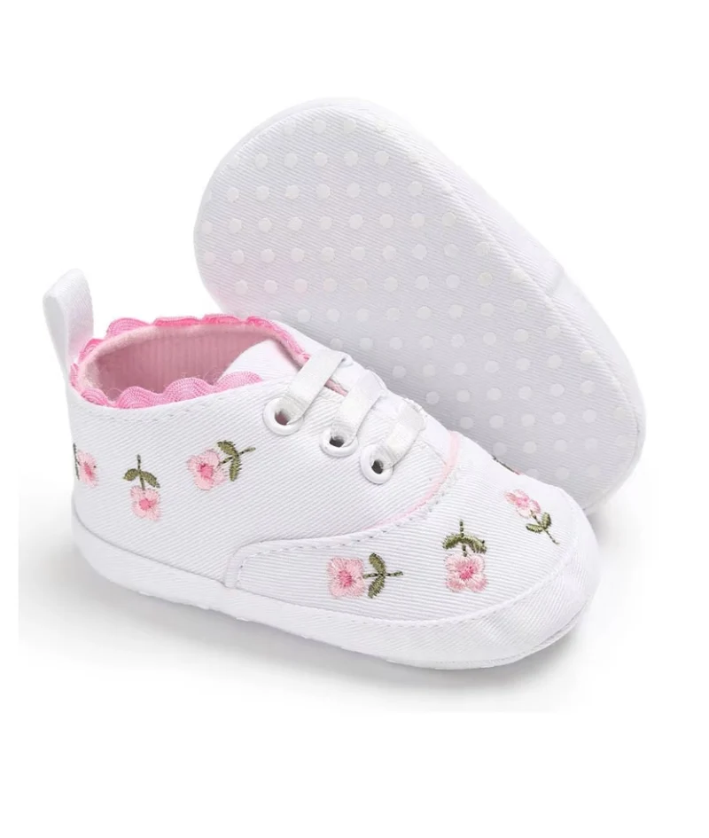 Mocassins Souples Avec Motif Fleur Pour Bébé Fille