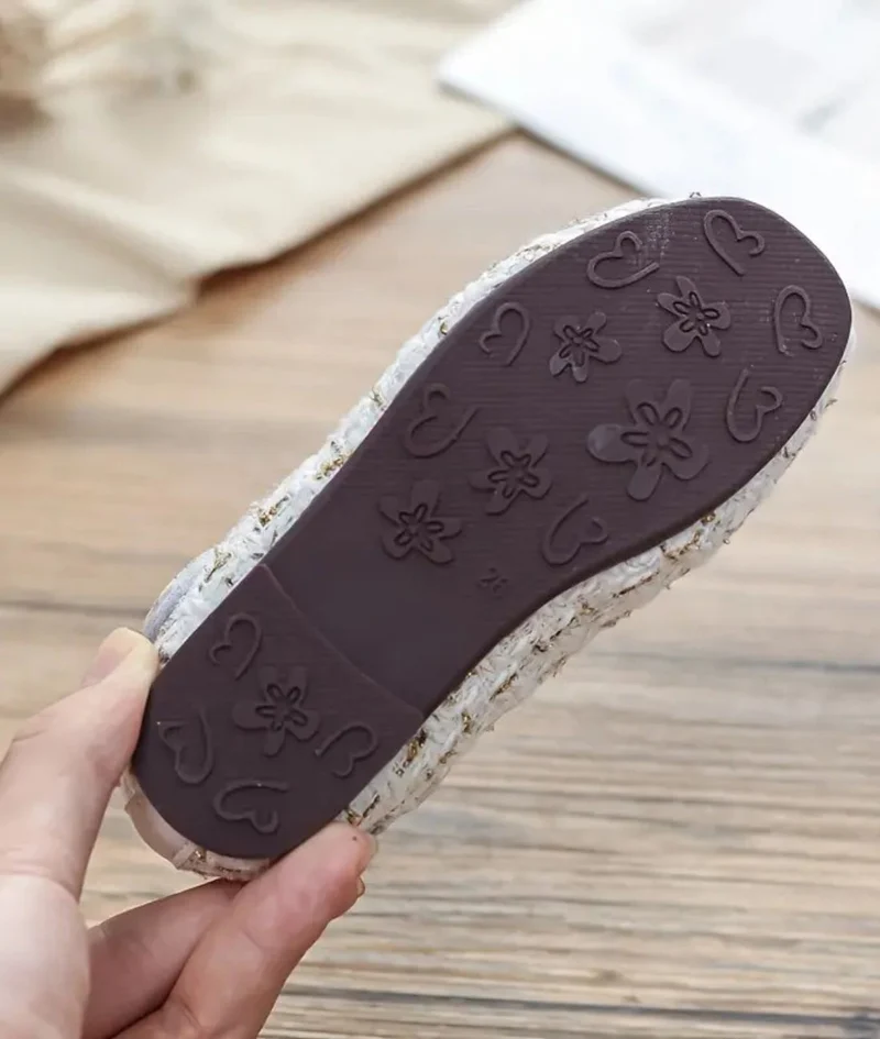 Mocassins Tendances À Carreaux Avec Perles Décoratives Pour Bébé