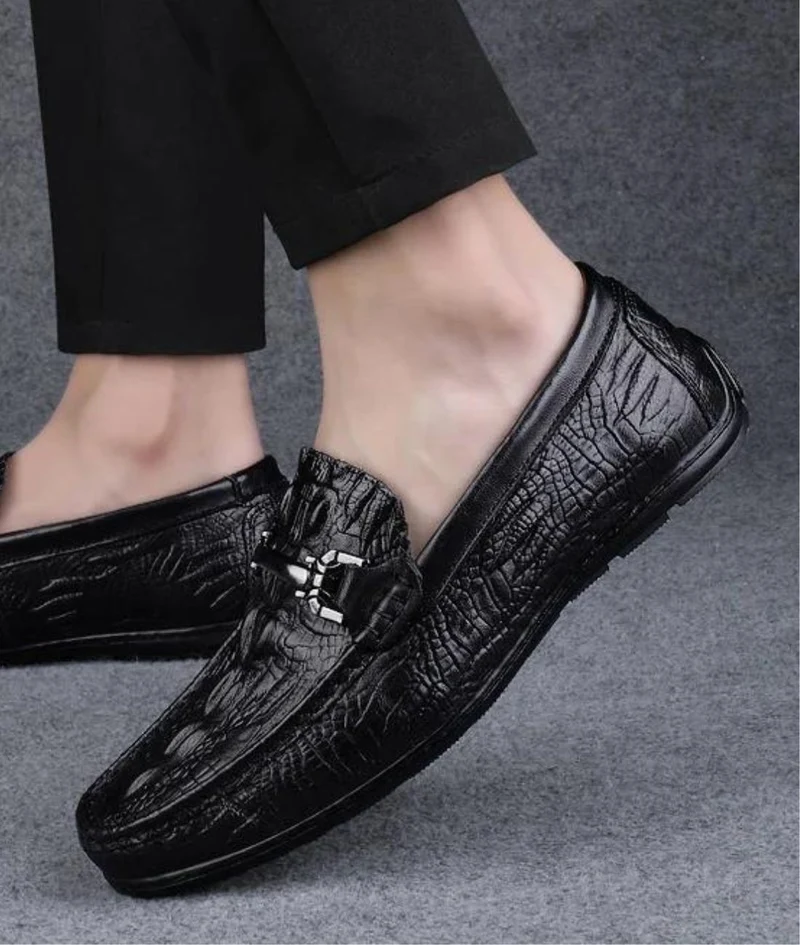 Mocassins Noir en Cuir Synthétique Pour Homme