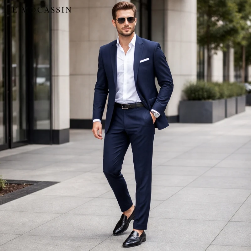 Mocassins Moderne En Cuir Véritable Pour Homme
