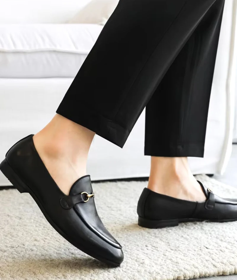 Mocassins Moderne En Cuir Véritable Pour Homme