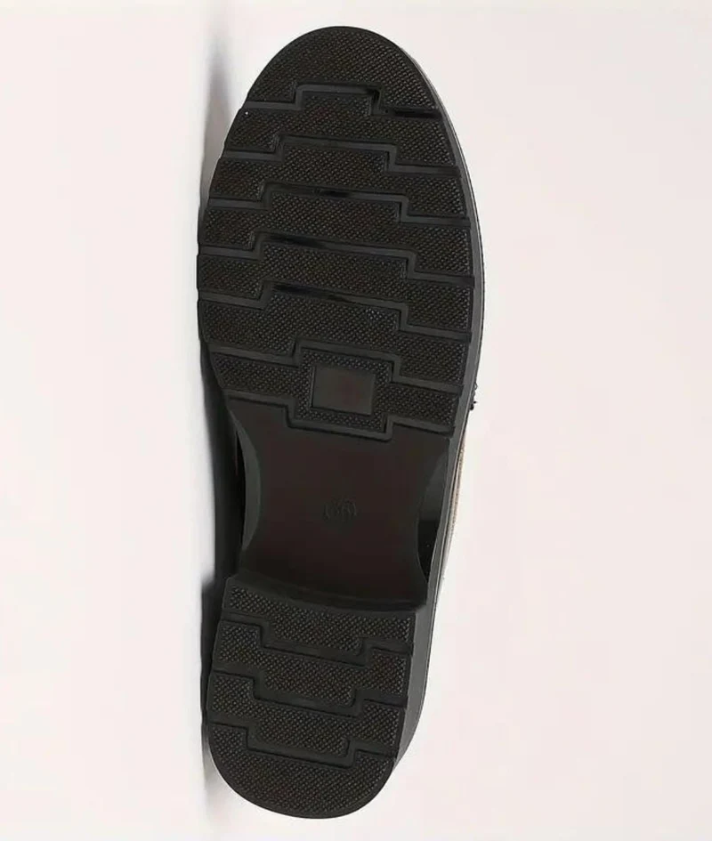Mocassins Noirs Vernis En Cuir Synthétique Pour Femme