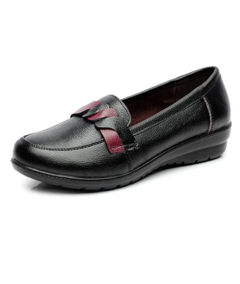 Mocassins Noirs À Semelles Compensées Pour Femme