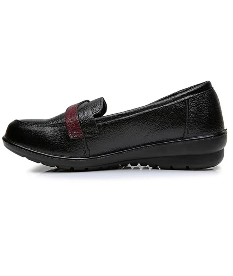 Mocassins Noirs À Semelles Compensées Pour Femme