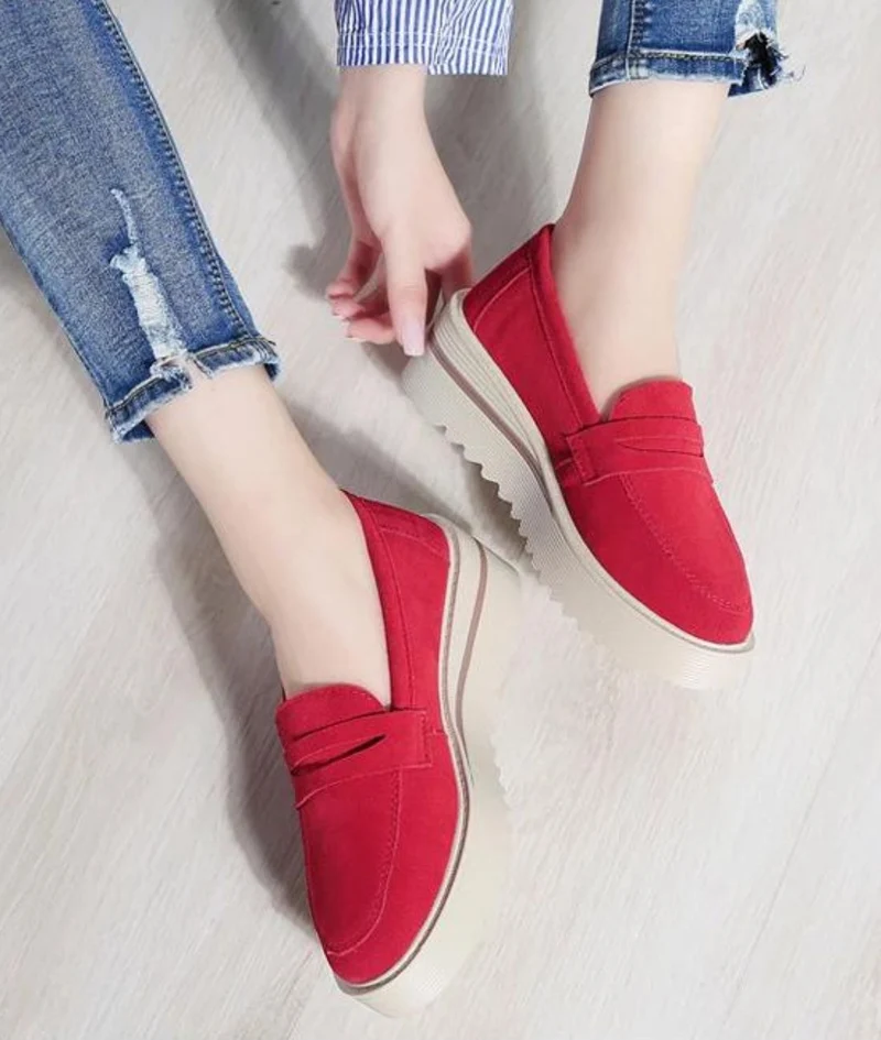 Mocassins Épais À Plateforme Compensée Pour Femme