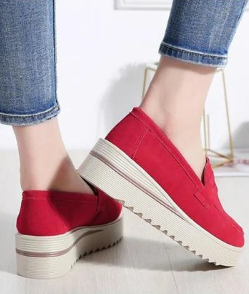 Mocassins Épais À Plateforme Compensée Pour Femme