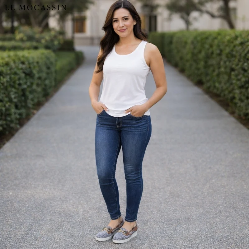 Mocassins En Jean À Plateforme Pour Femme