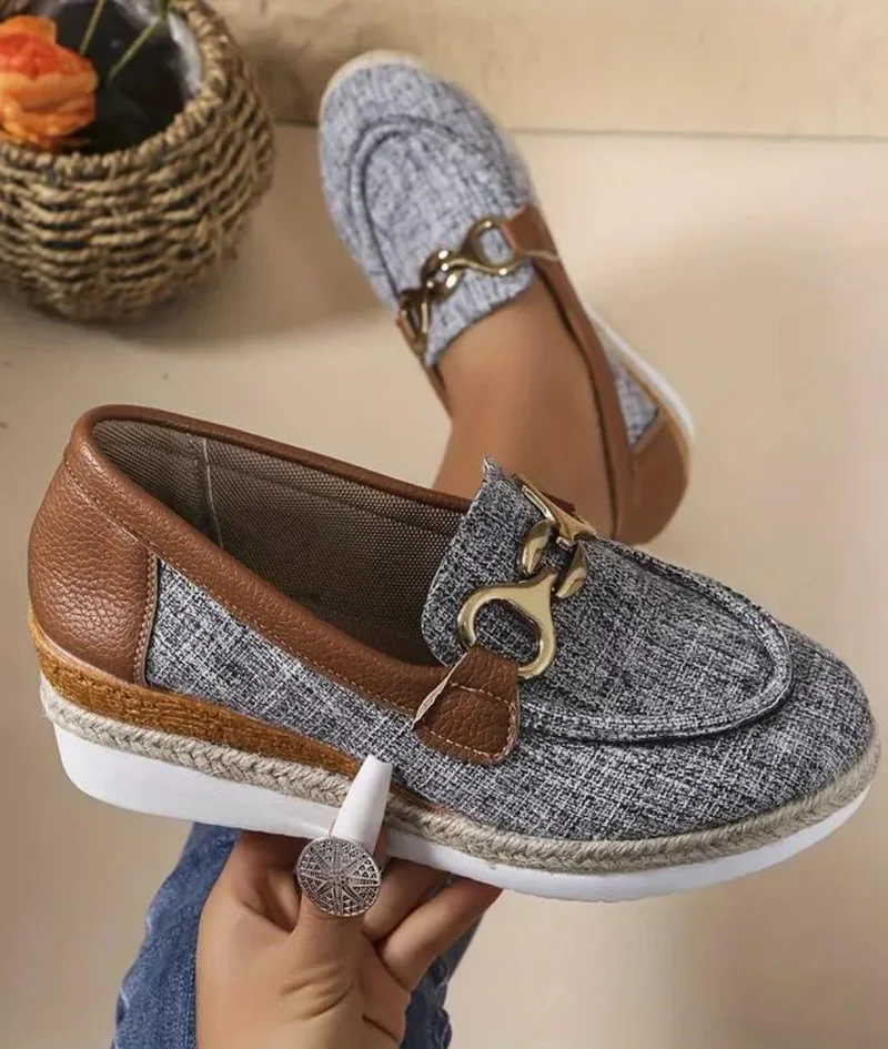 Mocassins En Jean À Plateforme Pour Femme
