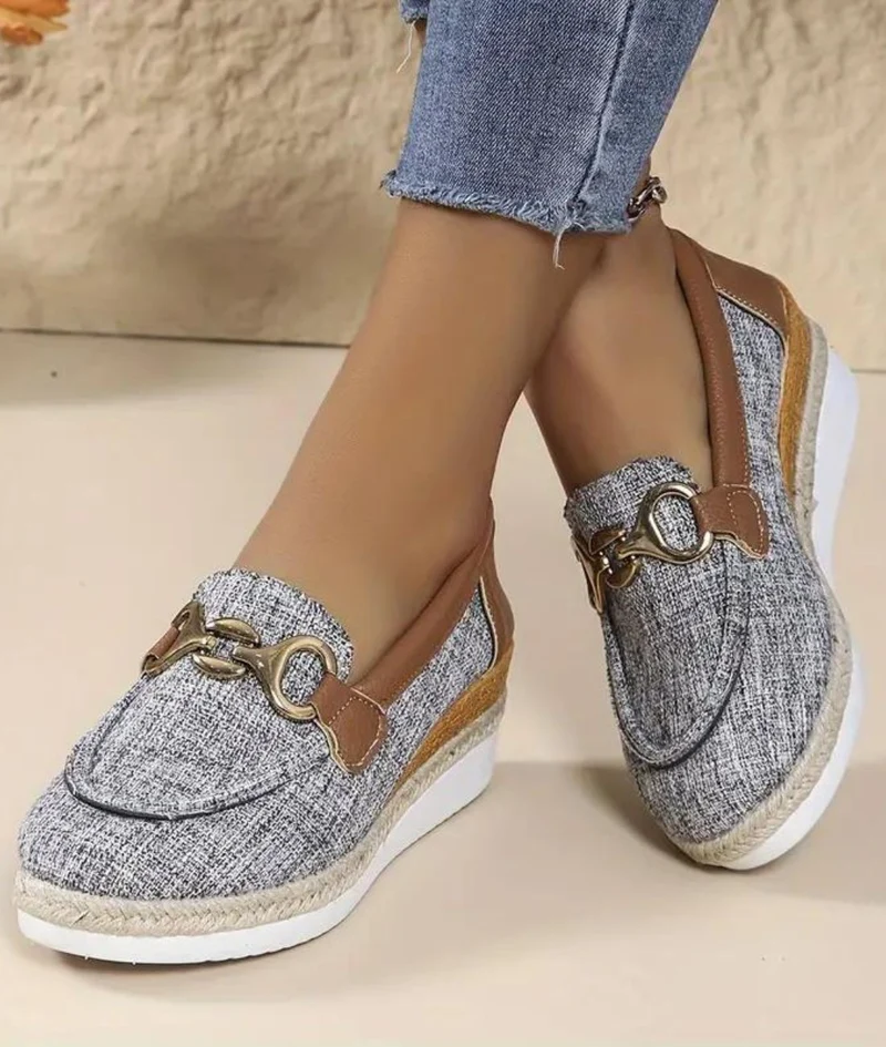 Mocassins En Jean À Plateforme Pour Femme