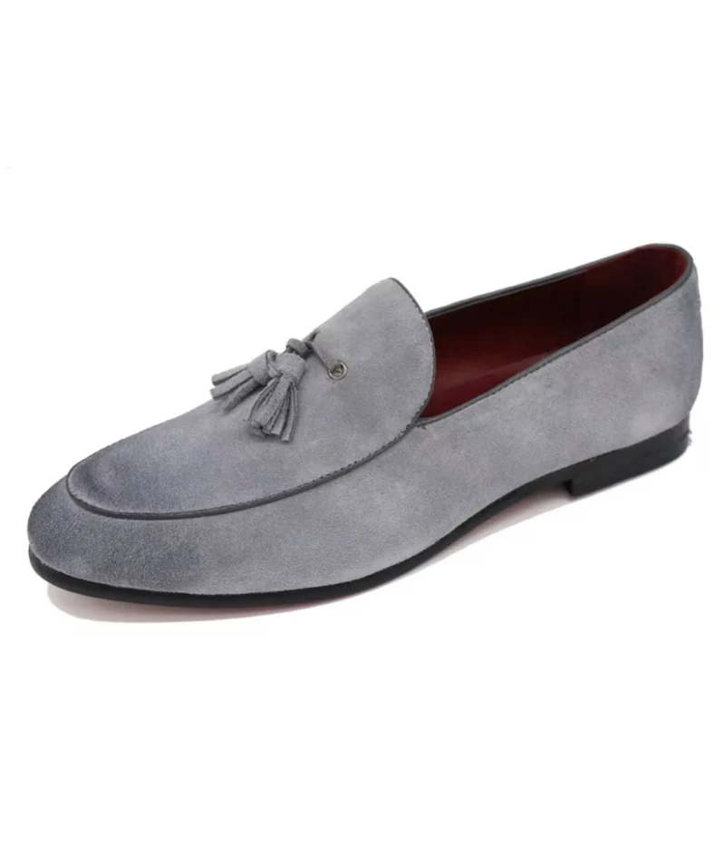 Mocassins En Daim Véritable Souple Et Classique À Glands Pour Homme