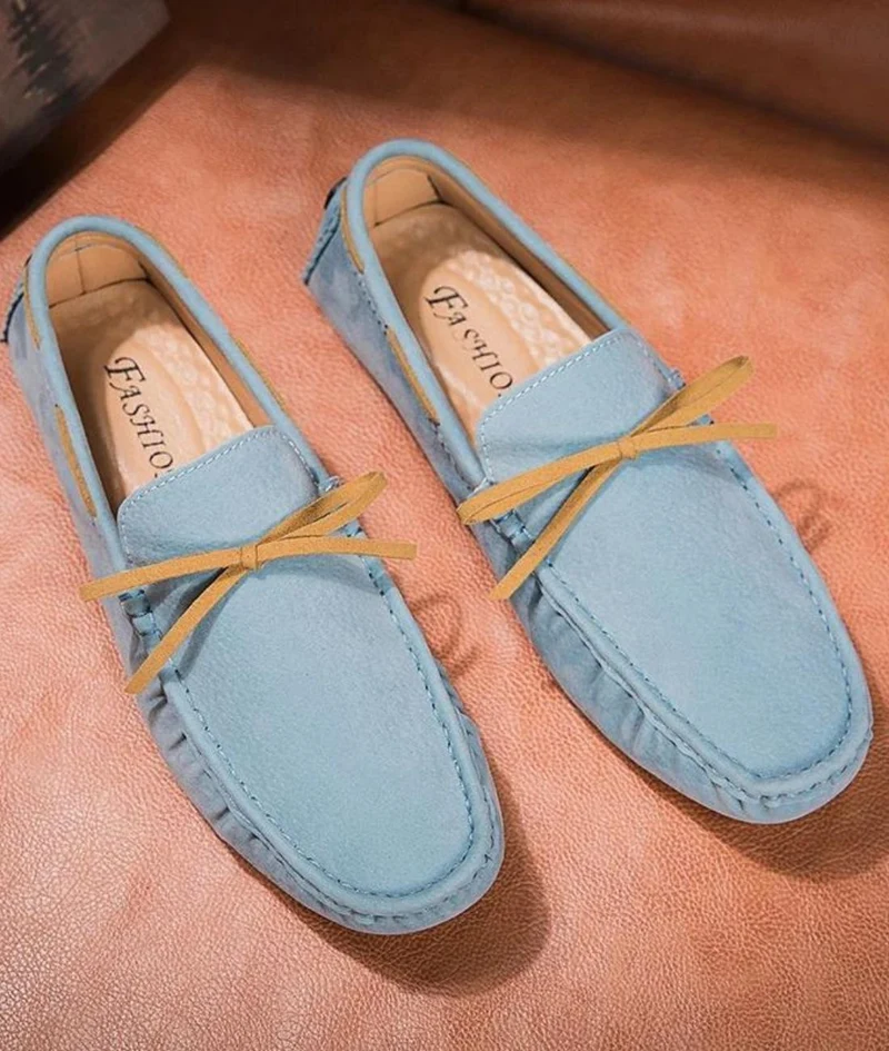 Mocassins En Daim À Nœud Pour Homme