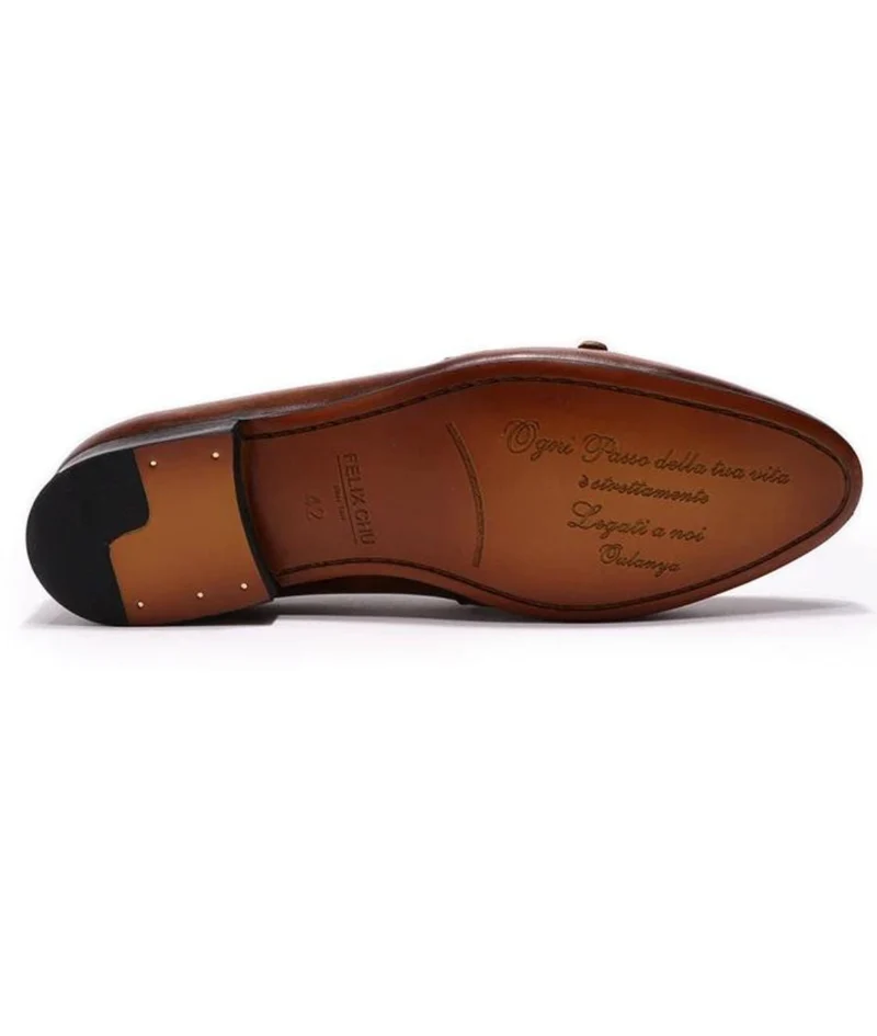 Mocassins En Cuir Véritable Marron Foncé Pour Homme