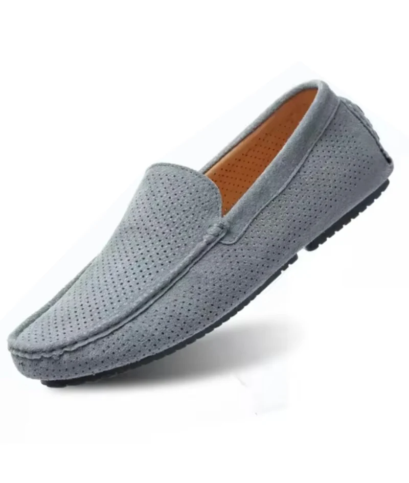 Mocassins En Daim Décontracté Gris Pour Hommes