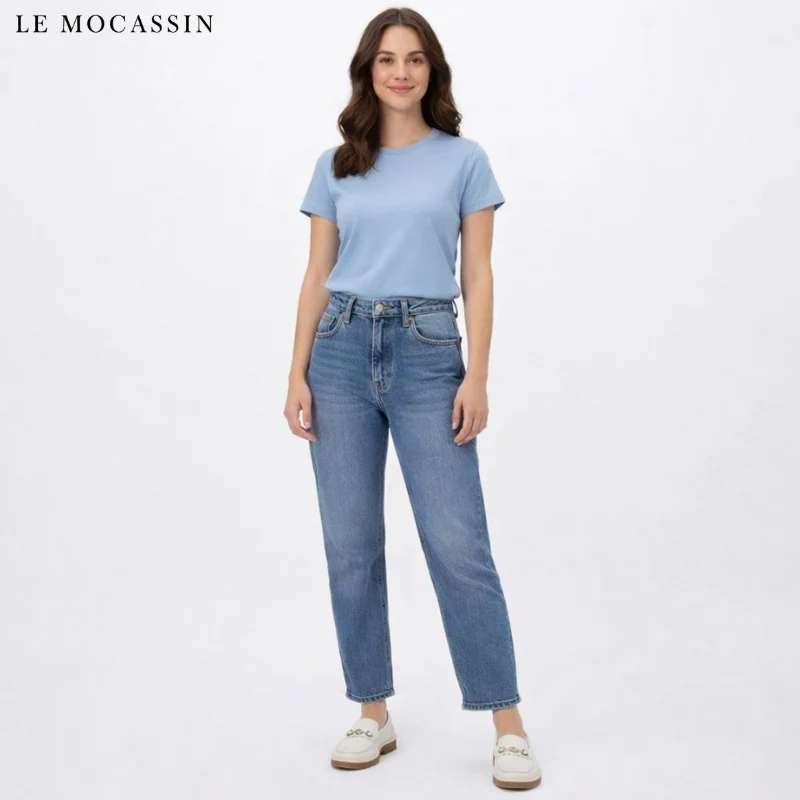 Mocassins En Cuir Rehaussés De Détails Dorés Pour Femmes