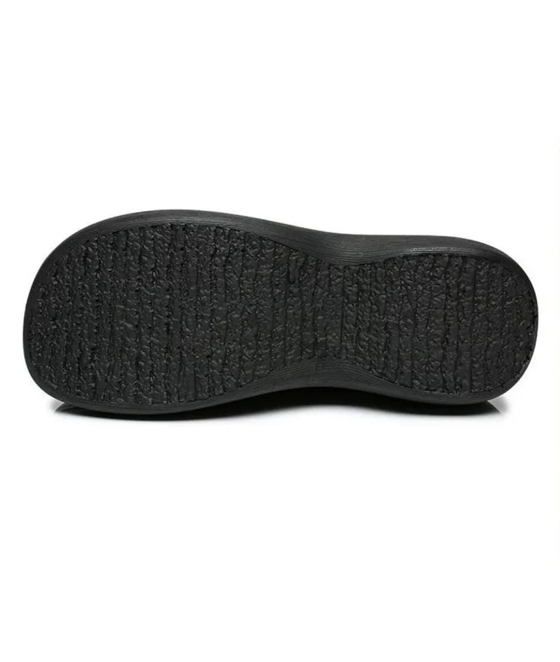 Mocassins En Cuir Véritable À Semelles Compensées Pour Femme