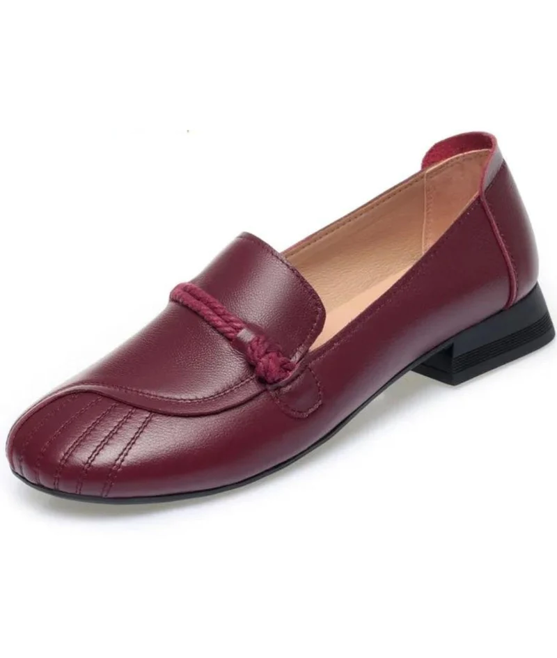 Mocassins En Cuir À Talon Moyen Pour Femme